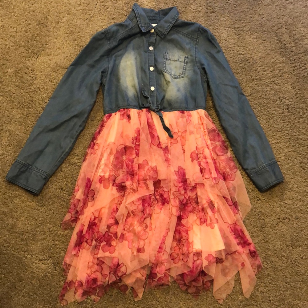 Beautiful Floral Jean Dress